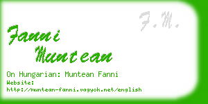 fanni muntean business card